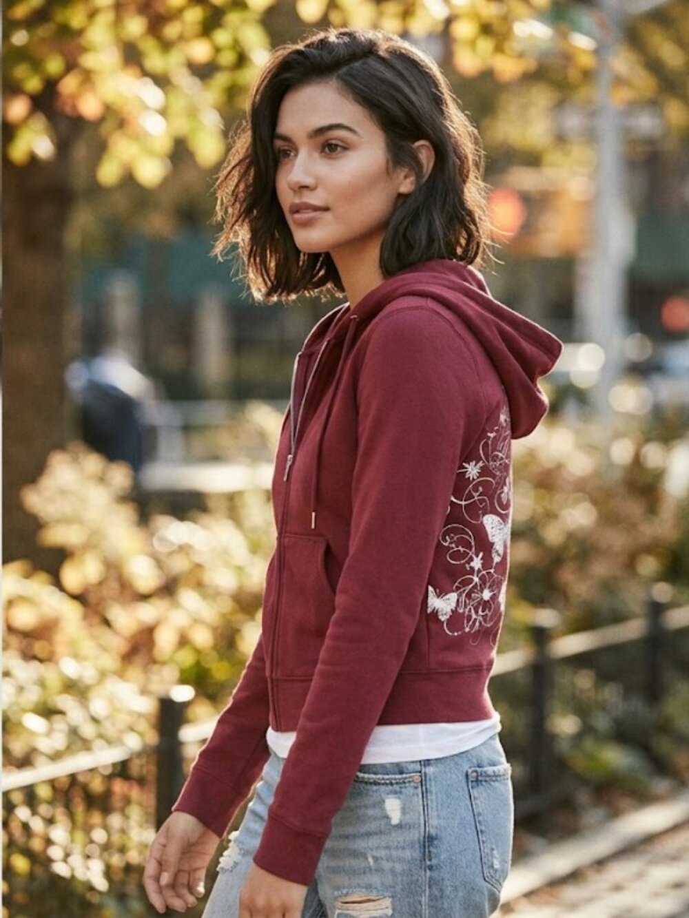 Juicy Couture Zip Up Hoodie‎ Sweatshirt Butterflies